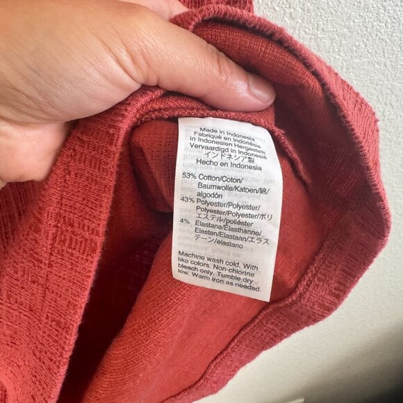 🦋 MADEWELL Eloise Off The Shoulder Mini Dress Rust Orange Medium Textured Knit - Picture 4 of 6